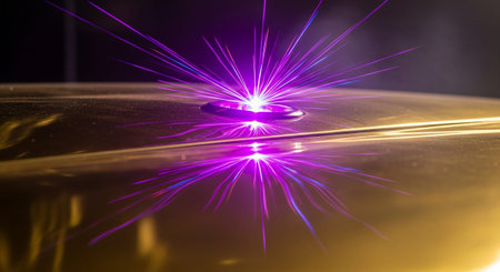 Wires of a car with sparks and rays on a black backgroundの素材