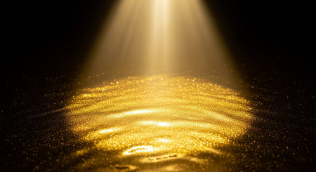 golden glitter vintage lights background. gold and black. defocusedの素材