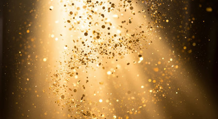 golden glitter vintage lights background. gold and black. defocusedの素材