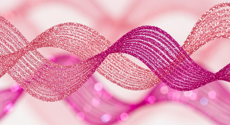 pink ribbon with bokeh effect - abstract graphic design backgroundの素材