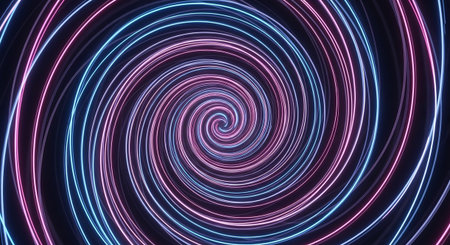 Abstract background with circles and lines. Different shades and thickness. 3d illustrationの素材