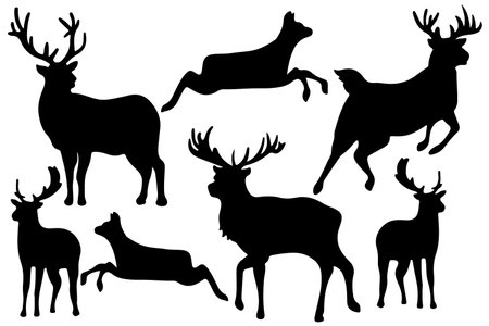 Deer silhouette vector for websites, graphics related artworkのイラスト素材