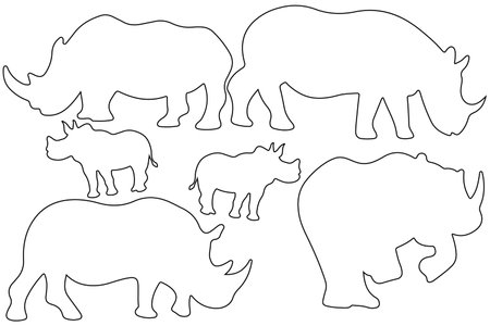 Rhinoceros line art vector for websites, graphics related artworkのイラスト素材