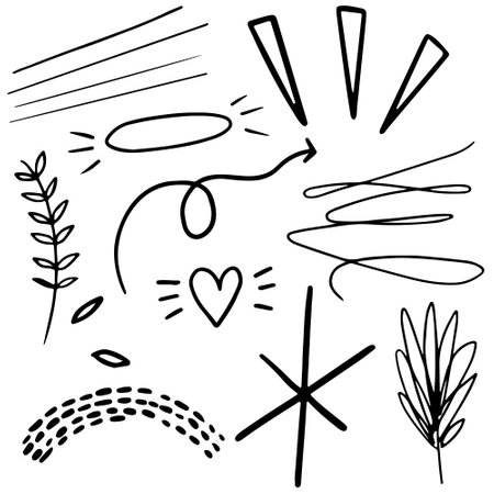 Arrow sketch vector drawing outline illustration designのイラスト素材