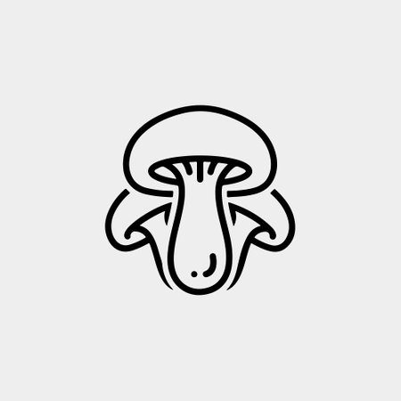 Vector line art magical mushrooms. black line vector art.のイラスト素材