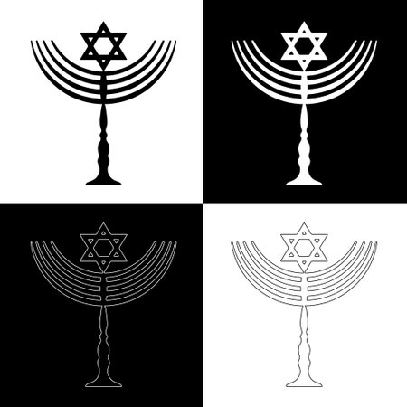 Hanukkah candles drawing vector for websites, printing and othersのイラスト素材