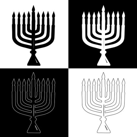 Hanukkah candles drawing vector for websites, printing and othersのイラスト素材