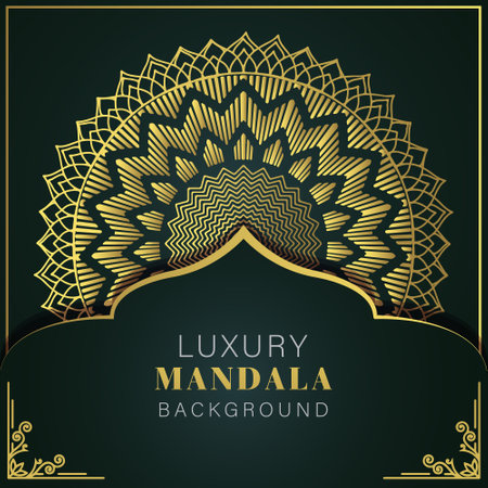 Luxury mandala design background with golden ornament. Vector illustrationのイラスト素材