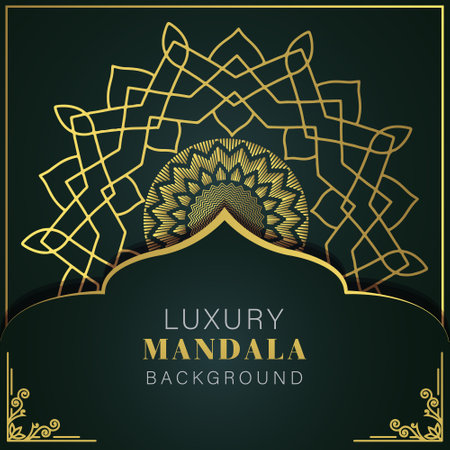 Luxury mandala design background with golden ornament. Vector illustrationのイラスト素材