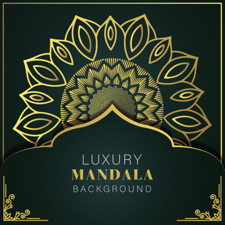 Luxury mandala design background with gold ornament. Vector illustrationのイラスト素材