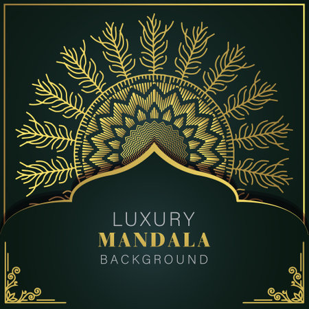 Luxury mandala design with golden ornament. Vector illustration.のイラスト素材