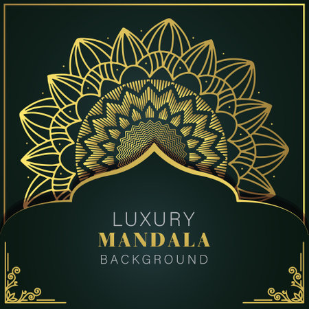 Luxury mandala design background with golden ornament. Vector illustrationのイラスト素材