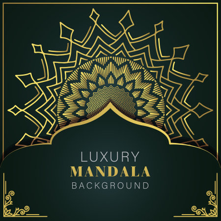 Luxury mandala design background with gold ornament. Vector illustrationのイラスト素材