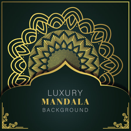 Luxury mandala design background with gold ornament. Vector illustrationのイラスト素材