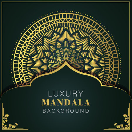 Luxury ornamental background with mandala. Template for designのイラスト素材