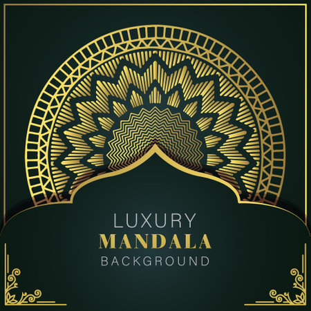 Luxury ornamental background with mandala. Template for designのイラスト素材