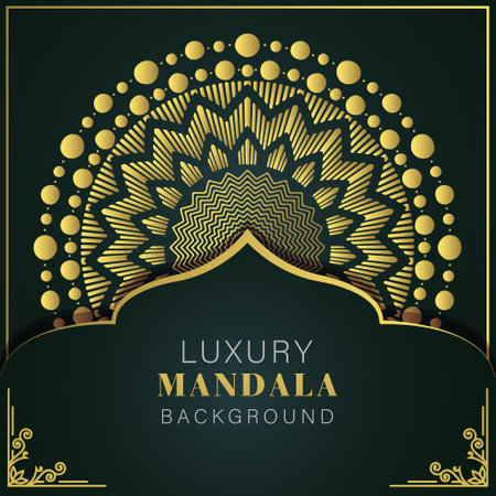 Luxury mandala background with golden ornament. Vector illustration.のイラスト素材