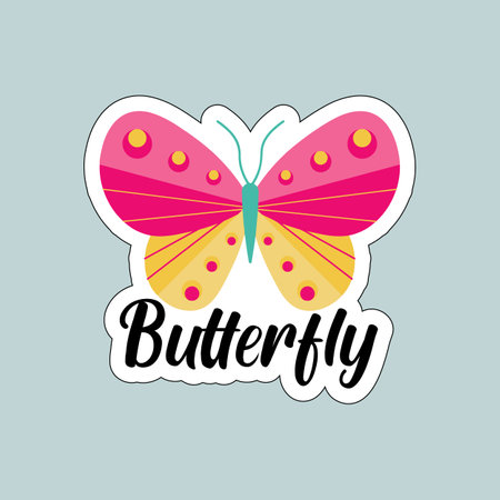 Butterfly design over blue background, vector illustration eps10のイラスト素材