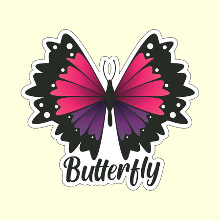 Butterfly design over beige background, vector illustration eps10のイラスト素材