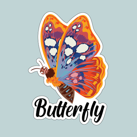 Butterfly design over blue background, vector illustration. Eps 10.のイラスト素材