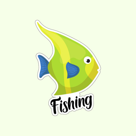 Fishing logo design template. Vector illustration of a cartoon fish.