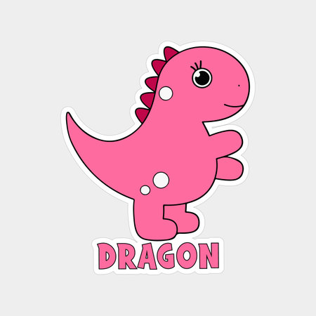 Cute cartoon dinosaur. Vector illustration isolated on white background. Design element for children's clothingのイラスト素材
