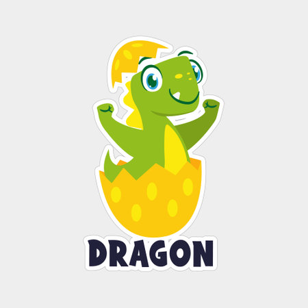 Cute cartoon crocodile in the egg. Vector illustration for your designのイラスト素材