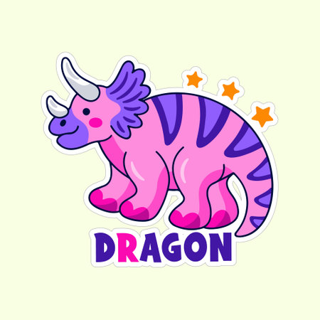 Triceratops. Cute cartoon dinosaur. Vector illustration.のイラスト素材