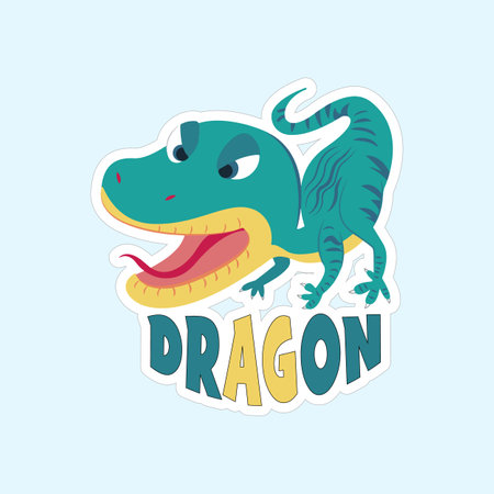 Funny cartoon crocodile. Vector illustration. Isolated on blue background.のイラスト素材