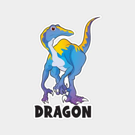 Dinosaur logo. Vector illustration of a dinosaur in cartoon style.のイラスト素材
