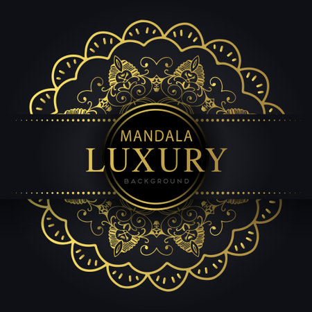 Luxury background with golden mandala ornament. Vector illustration.のイラスト素材