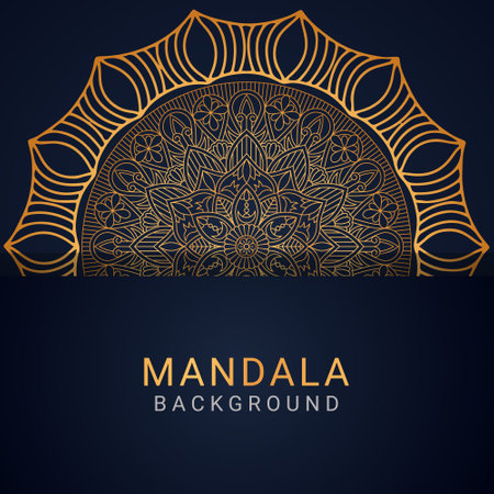 Ornament beautiful card with mandala. Geometric circle element made in vectorのイラスト素材