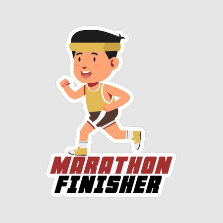 Marathoner Stickers vector art print ready templateのイラスト素材