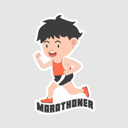 Marathoner Stickers vector art print ready templateのイラスト素材