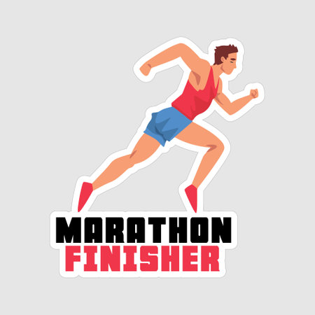 Marathoner Stickers vector art print ready templateのイラスト素材