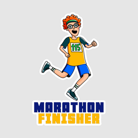 Marathoner Stickers vector art print ready templateのイラスト素材