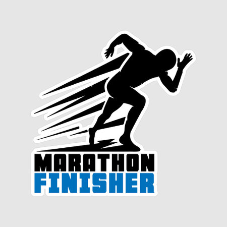 Marathoner Stickers vector art print ready templateのイラスト素材