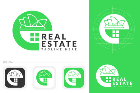real estate logo design template. vector icon element for your business.のイラスト素材