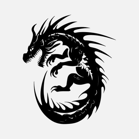 Dragon head on a white background. Vector illustration for your design.のイラスト素材