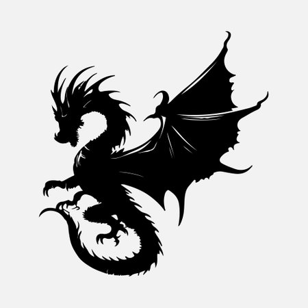 Dragon tattoo isolated on white background. Vector illustration for your design.のイラスト素材