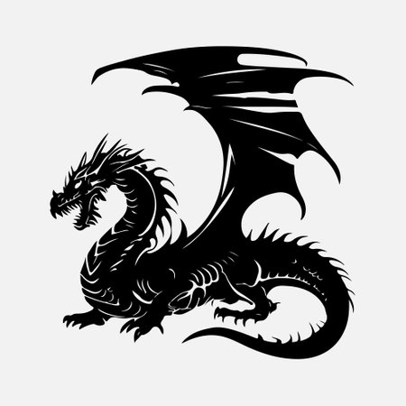 Dragon tattoo vector isolated on white background. Dragon tattoo. Dragon tattooのイラスト素材