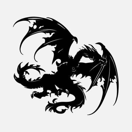 Dragon tattoo on a white background. Vector illustration. Tattoo design.のイラスト素材