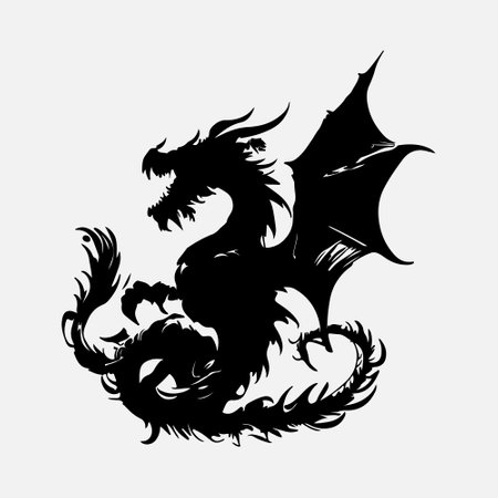 Dragon. Vector illustration. Isolated on white background. Tattoo.のイラスト素材