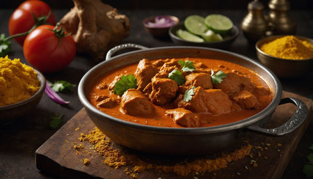 Chicken tikka masala or chicken tikka masala, indian foodの素材