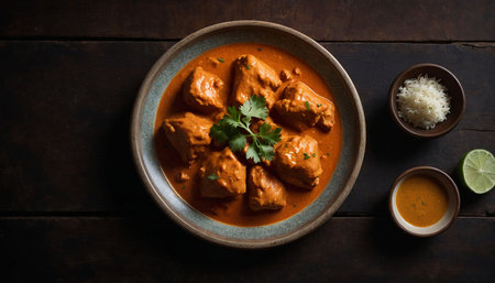 Chicken tikka masala or chicken tikka masala, popular Indian foodの素材