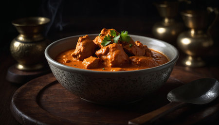 Chicken tikka masala or chicken tikka masala in a bowlの素材