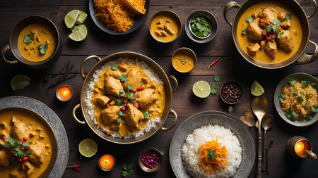 Indian Chicken Tikka Masala or Chicken Tikka Masala, a popular Indian food.の素材