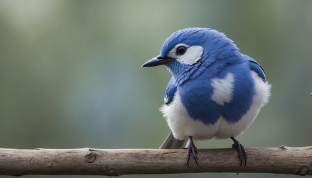 Blue Jay, Garrulus glandarius, single bird on branch, Brazilの素材