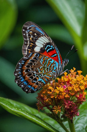Butterfly on a flower in the rainforest of Costa Ricaの素材