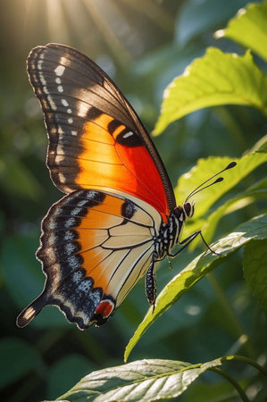 Butterfly in the nature. Beautiful butterfly in the nature.の素材